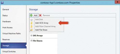 Добавление массива iSCSI