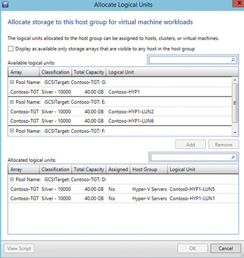 Выделение LUN группе узлов