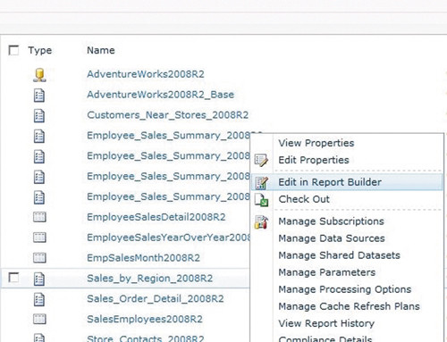Объекты SSRS, опубликованные в библиотеке документов SharePoint