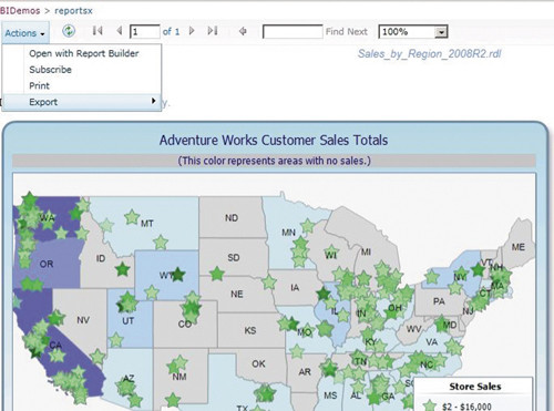 Отчет SSRS, отображаемый в SharePoint 2010