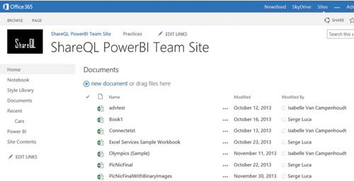 Отчеты в библиотеках SharePoint в Office 365