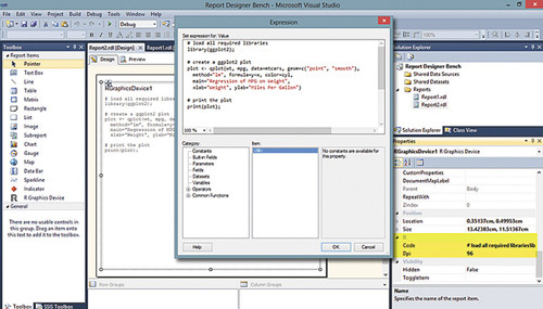 Фрагменты кода R в R Graphics Device в?среде?SSRS