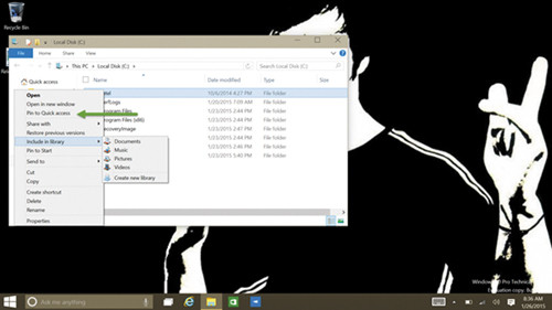 Настройка списка часто используемых папок