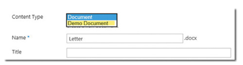 Появление раздела Content Type