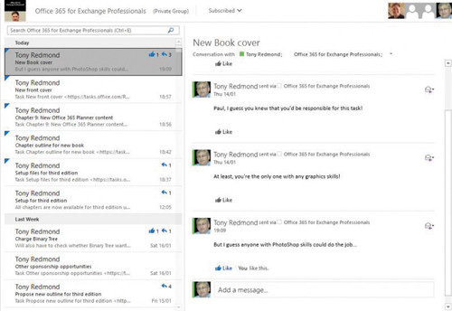 Комментарии к задачам в Outlook 2016 при групповой беседе