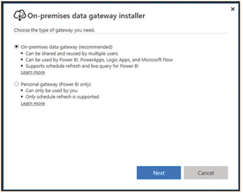 Выбор типа шлюза