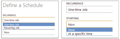 Создание расписания выполнения задания