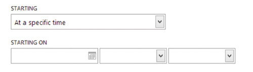 Указание даты запуска задания, времени и часового пояса