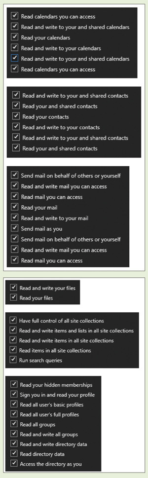 Разрешения для приложения