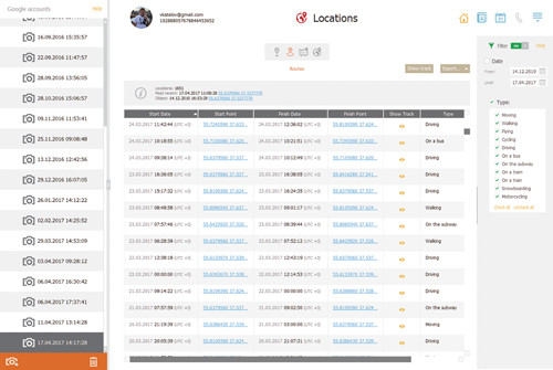 Просмотр пользовательских маршрутов