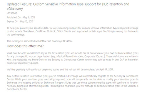 Содержимое объявления об изменении