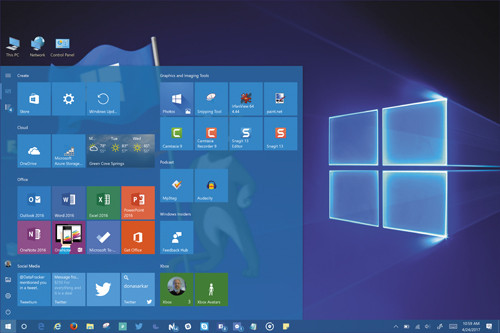 Меню «Пуск» с выключенным списком приложений