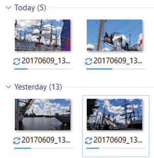 Файлы в процессе синхронизации на локальном накопителе из «облака»
