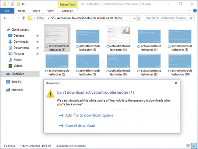 Подсказка, что файлы недоступны