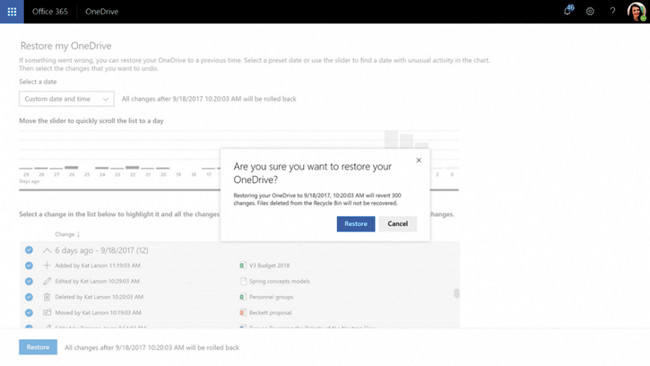 Запрос на подтверждение и восстановление файлов