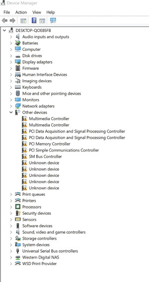 Диспетчер устройств после установки Windows 10 S