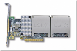 Рисунок 2. RAID-контроллеры на базе флэш-памяти для применения в среде DAS предлагаются, к примеру, во флэш-памяти NAND емкостью от 100 до 800 Гбайт. На рисунке представлен контроллер Nytro MegaRAID компании LSI.