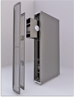 Рисунок 2. Фронтальный кулер с возможностью замены отдельных вентиляторов без прерывания его эксплуатации. На практике модульность означает упрощение технического обслуживания и ремонтных работ.