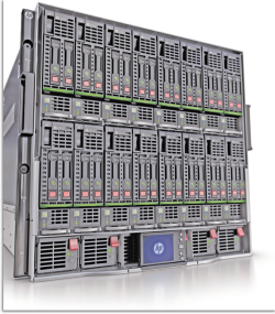 Рисунок 3. Блейд-система C7000 от HP выступает в качестве основы для облачной системы Matrix, способной автоматически предоставлять серверные ресурсы и емкость хранения.