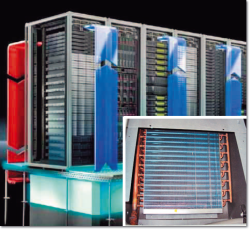 Система охлаждения Zero-U-Space Cooling-System (ZUCS). Воздушно-водяные теплообменники располагаются непосредственно под серверными стойками.