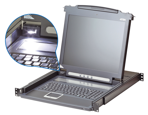 KVM-переключатели Aten CL5708M-ATA/CL5716M-ATA с подсветкой клавиатуры