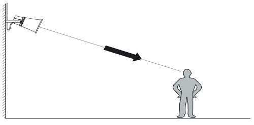 При развертывании систем видеонаблюдения динамик монтируется обычно на высоте 3–8 м над землей и направляется в зону, находящуюся под наблюдением