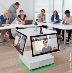 Благодаря оригинальному конструктивному решению Polycom RealPresence Centro каждый участник видеоконференции оказывается в центре общения