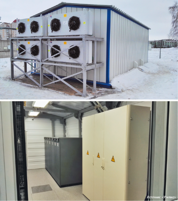Рис. 4. ЦОД компании «Утилекс» снаружи и внутри