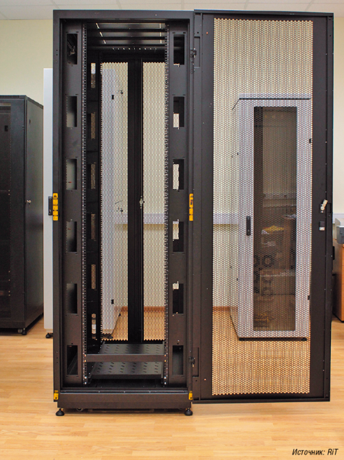 Конструкция шкафов RiT обеспечивает возможность выбора передних/задних дверей, процента перфорации, вариантов боковых стенок, грузоподъемности и пр. Разработчики стремились охватить как можно более широкий круг возможных применений