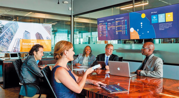 Рис. 7. Свою систему Mezzanine в компании Oblong позиционируют как решение Infopresence, позволяющее создать общее рабочее пространство с единой базой данных и эффектом присутствия