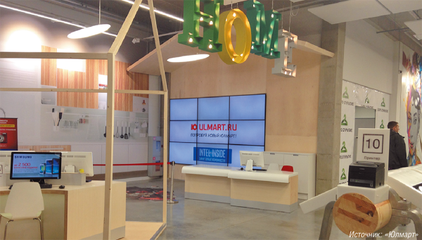 Видеостена в зоне дизайна кухонь позволяет выводить макет скомпонованной кухни в масштабе, близком к реальному