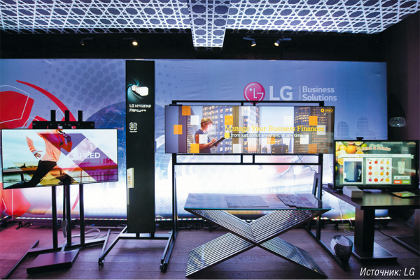 Ультратонкий OLED-дисплей 55EJ5C (слева) и ультраширокий (UltraStretch) дисплей