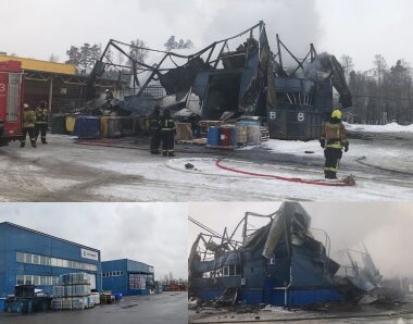  Пожар уничтожил здание Siegwerk в Ленинградской области
