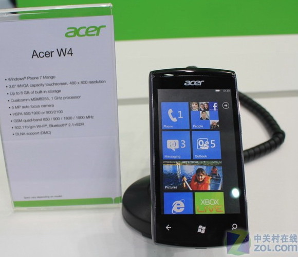 Acer W4 на Windows Phone Mango