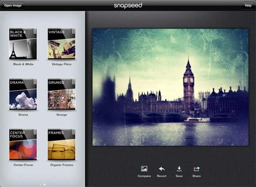 Snapseed - редактирование изображений на iPad