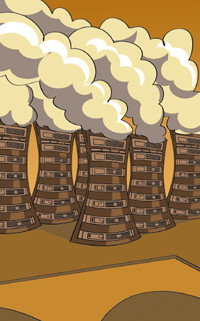 Тучи дыма на «облачном» небе