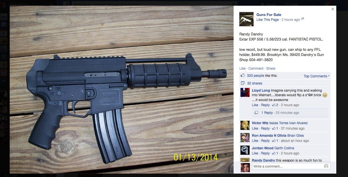 На Facebook будут бороться с незаконной торговлей оружием