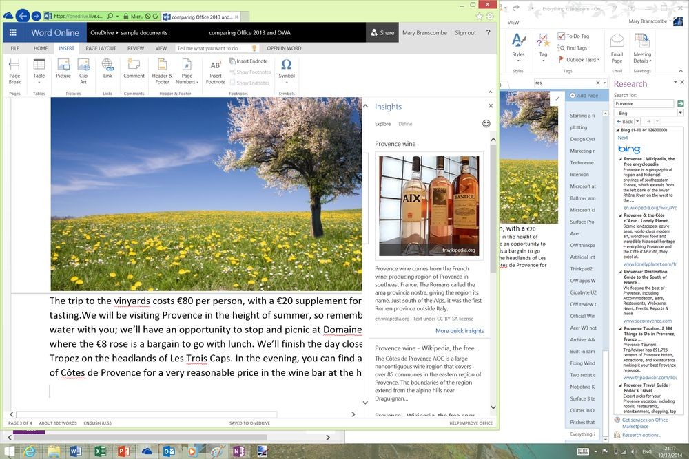 Word Online догоняет по функциональности Word 2013