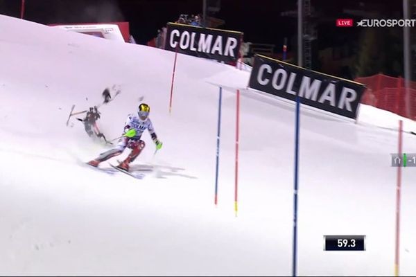 На австрийского горнолыжника чуть не упал беспилотный аппарат с телекамерой