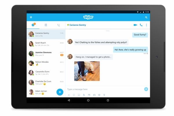Android-версию Skype 7.0 адаптировали для планшетов