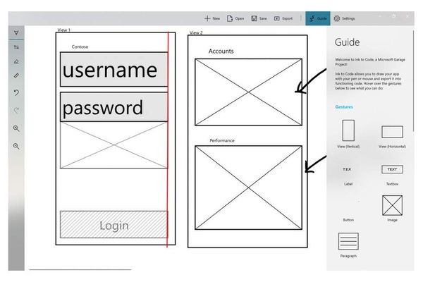 Ink to Code превращает эскизы интерфейса приложений в рабочий код