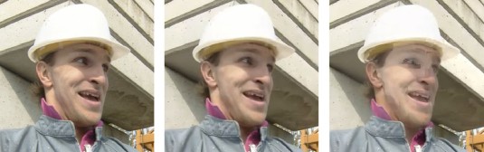 Кадр, обработанный традиционным процессором (слева), неточным с уровнем ошибок 0,54% и с уровнем ошибок 7,58%. Источник: Rice University/CSEM/NTU