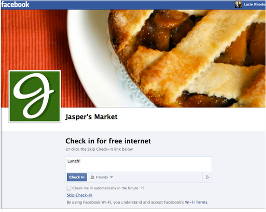Facebook Wi-Fi за чекин