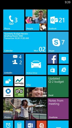 Windows Phone 8 start screen