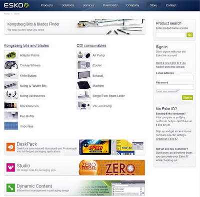 Онлайн-магазин Esko для расходных материалов 