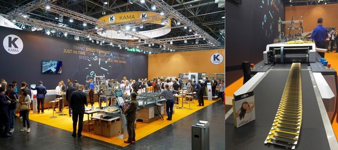 Успех первой в мире фальцевально-склеивающей линии Kama для малых тиражей на drupa 2016