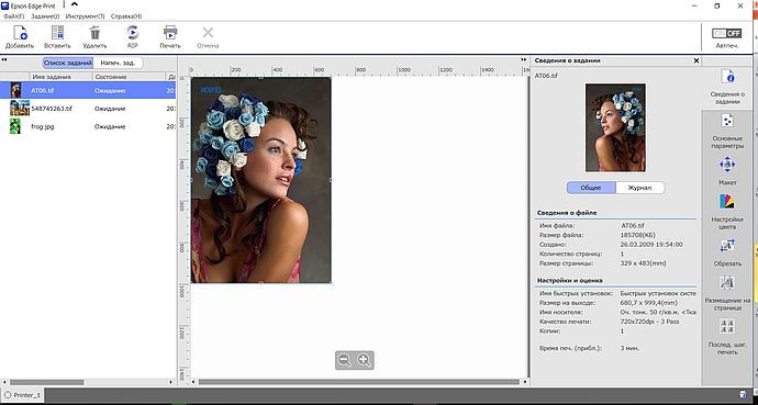 Собственный RIP Epson для сублимационной печати