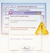 Внимание: утечка! Решение DLP от Check Point предупреждает пользователя о нарушении корпоративной политики.