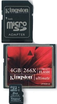 Карты CF Ultimate 266х 4Gb и microSDHC Class 4 8Gb