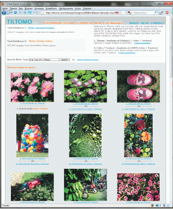 Tiltomo — независимый экспериментальный проект, использующий в своей работе базу Flickr